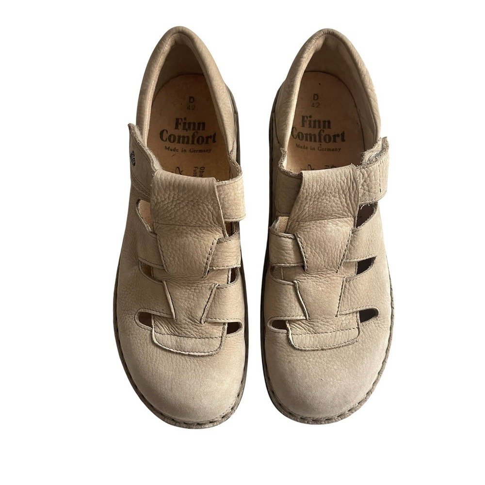 Finn Comfort Quebec Fisherman Shoes Sandals Tan Nubucksz 42 D Made In Germany